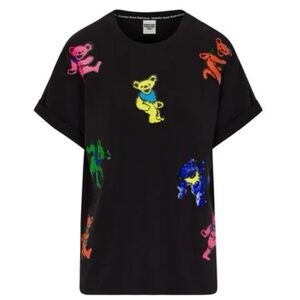 Grateful Dead Dancing Bear Megan Fabulous Sequin T-Shirt